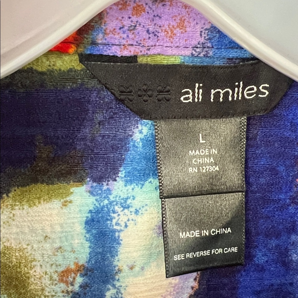 Ali Miles Sz L Multicolor Art to Wear Fun Tunic Top - Picture 3 of 10